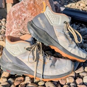 Salomon Women's Hiking Shoes - Gray and Tan Size 9.5